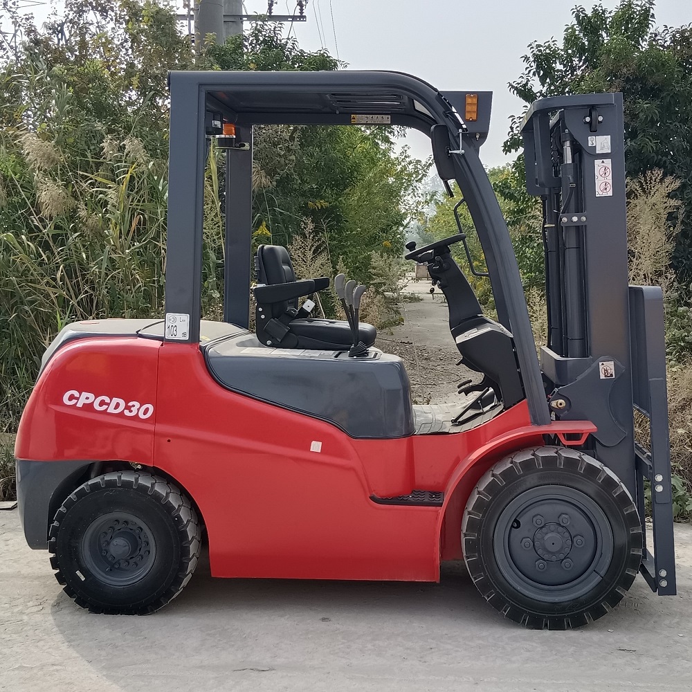 3 ton gasoline forklift truck with 3 stage 6000 mm full free mast